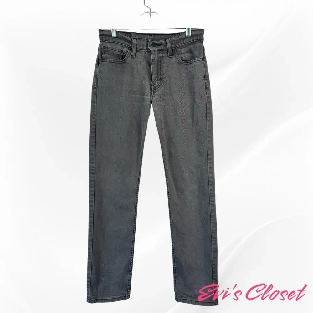 LEVI's 511 Jeans Men's W29/L30 Whiskers Faded Slim Fit Denim Grey